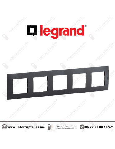 Plaque 5 postes Legrand Niloe Gris foncé Casablanca Maroc