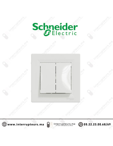 Interrupteur double allumage Schneider Asfora blanc EPH0300121 Casablanca Maroc