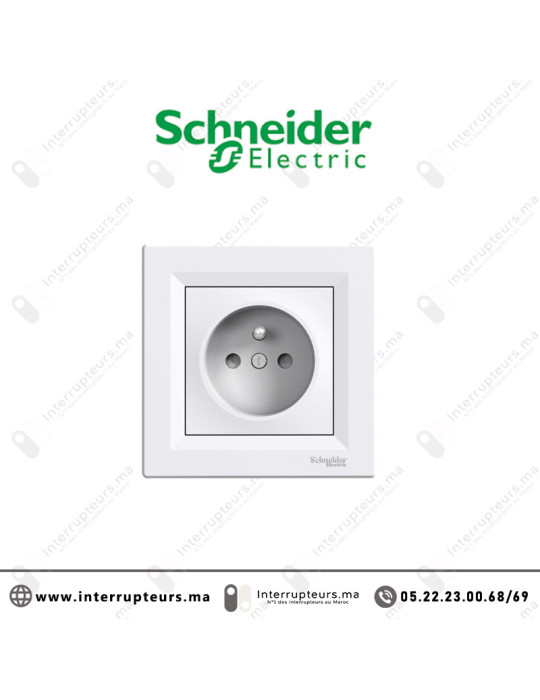Prise 2P +T Schneider Asfora blanc EPH2800221 Casablanca Maroc
