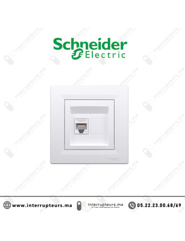Prise RJ45 CAT6 UTP Schneider Asfora blanc EPH4700121 Casablanca Maroc