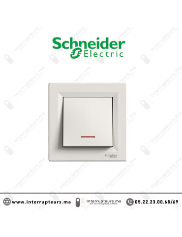 Bouton poussoir lumineux Schneider Asfora crème EPH1600123 Casablanca Maroc