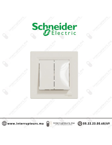 Interrupteur double allumage Schneider Asfora crème EPH0300123 Casablanca Maroc