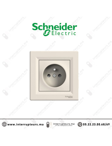 Prise 2P +T Schneider Asfora crème EPH2800223 Casablanca Maroc