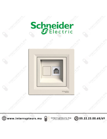 Prise RJ11 Schneider Asfora créme EPH4100123 Casablanca Maroc