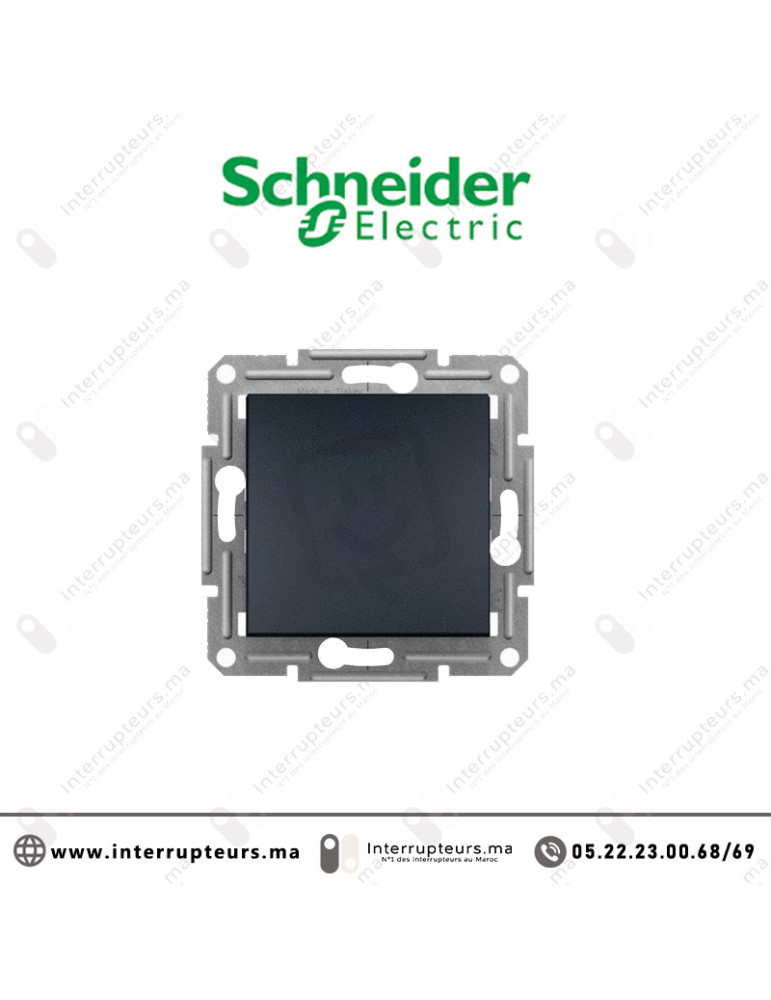 Interrupteur simple allumage Asfora anthracite EPH0100171 Casablanca Maroc