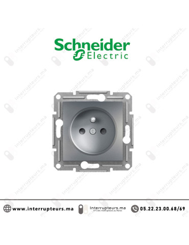 Prise 2P +T Schneider Asfora Acier EPH2800262 Casablanca Maroc
