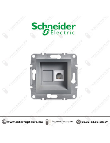 Prise RJ11 Schneider Asfora Acier EPH4100162 Casablanca Maroc