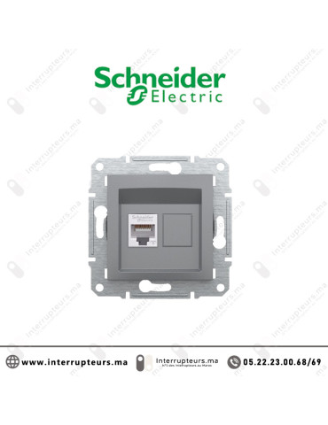 Prise RJ45 CAT6 UTP Schneider Asfora Acier EPH4700162 Casablanca Maroc