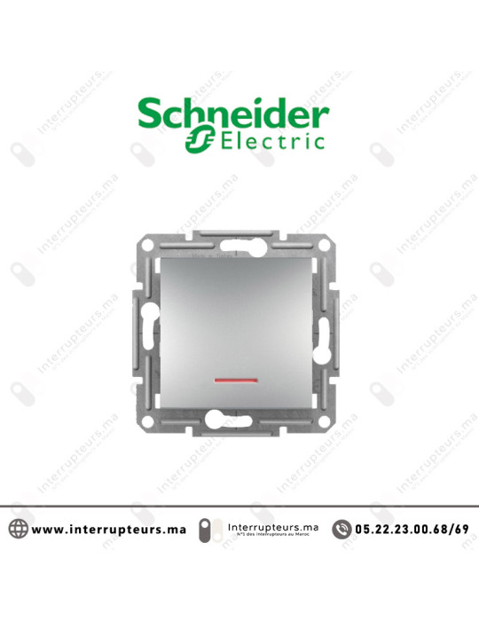 Bouton poussoir lumineux Schneider Asfora aluminium EPH160016 Casablanca Maroc