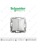 Interrupteur double va et vient Schneider Asfora aluminium EPH0600161 Casablanca Maroc