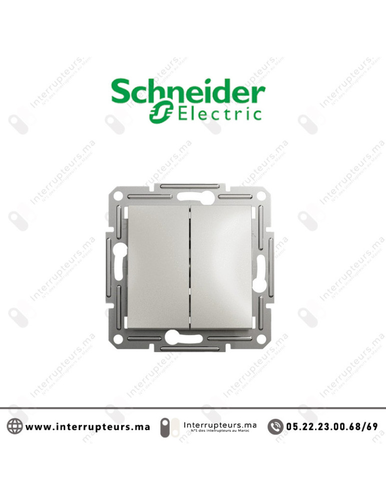 Interrupteur double allumage Schneider Asfora bronze EPH0300169 Casablanca Maroc