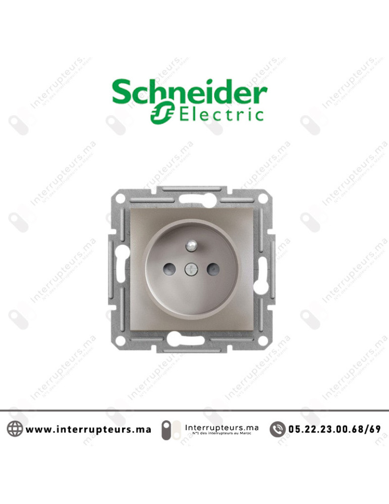 Prise 2P +T Schneider Asfora bronze EPH2800269 Casablanca Maroc