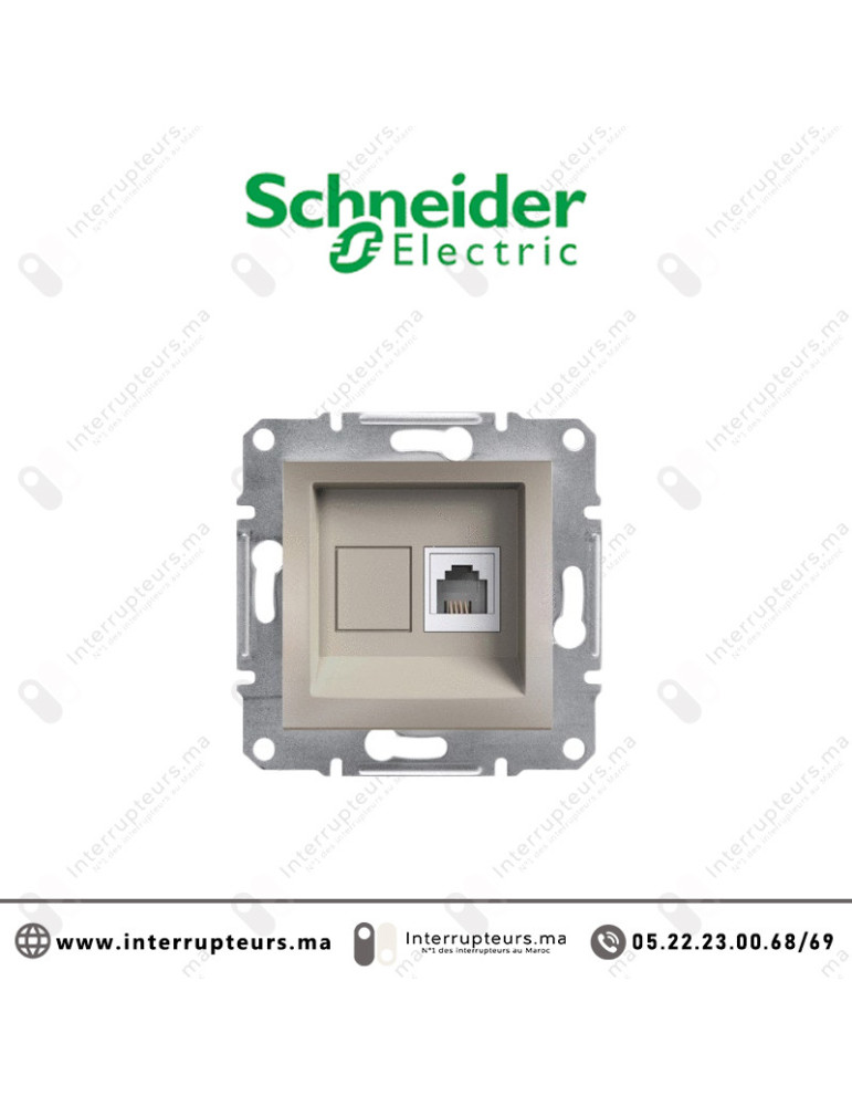 Prise RJ11 Schneider Asfora bronze EPH4100169 Casablanca Maroc