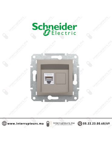 Prise RJ45 CAT6 UTP Schneider Asfora bronze EPH4700169 Casablanca Maroc