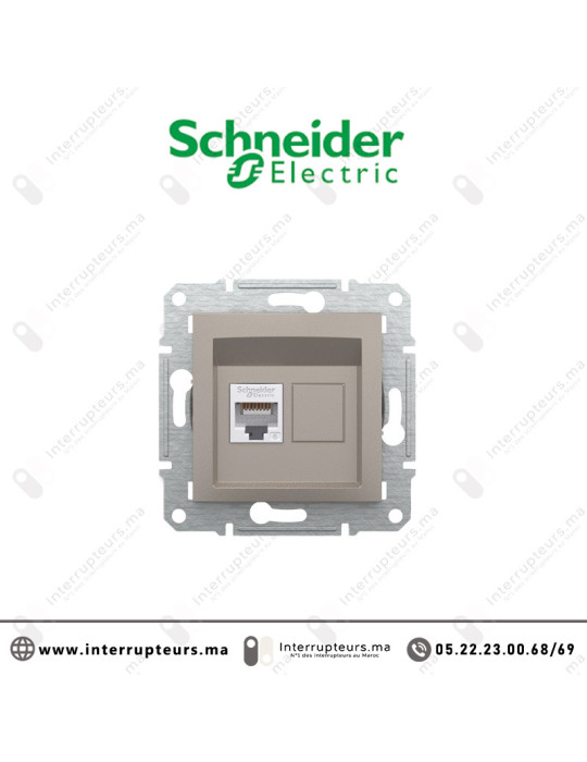 Prise RJ45 CAT6 UTP Schneider Asfora bronze EPH4700169 Casablanca Maroc