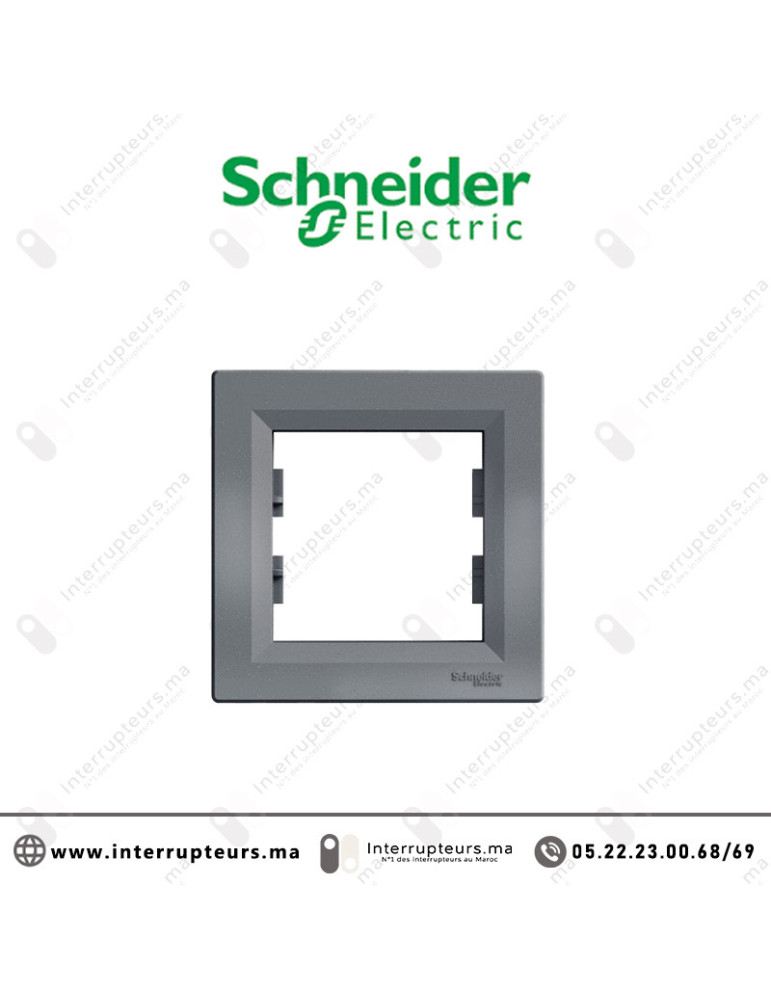 Plaque 1P Schneider Asfora Acier EPH5800162 Casablanca Maroc