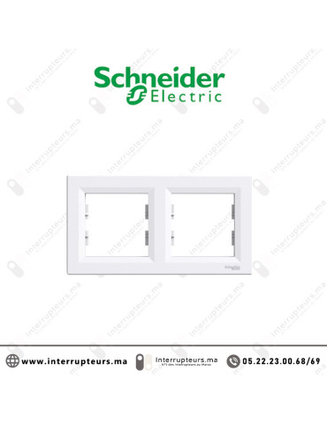 Plaque 2P Schneider Asfora blanc EPH5800221 Casablanca Maroc