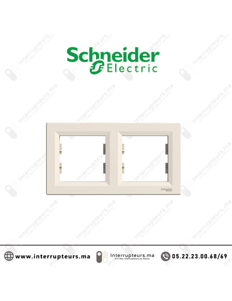 Plaque 2P Schneider Asfora crème EPH5800223 Casablanca Maroc