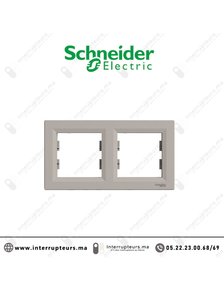 Plaque 2P Schneider Asfora bronze EPH5800269 Casablanca Maroc