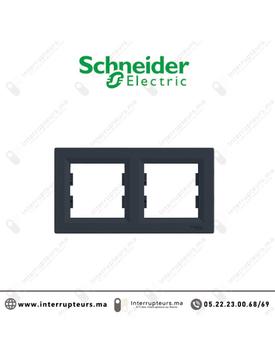 Plaque 2P Schneider Asfora anthracite EPH5800271 Casablanca Maroc