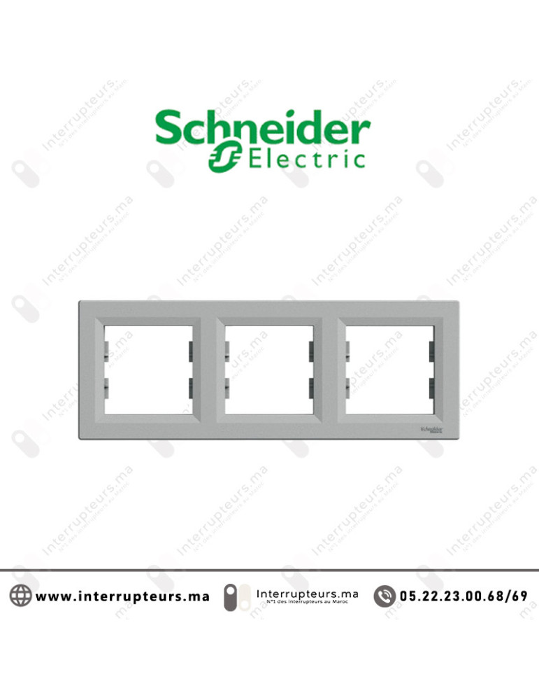 Plaque 3P Schneider Asfora aluminium EPH5800361 Casablanca Maroc
