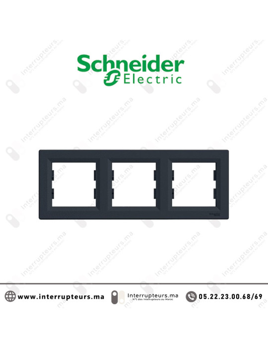 Plaque 3P Schneider Asfora anthracite EPH5800371 Casablanca Maroc