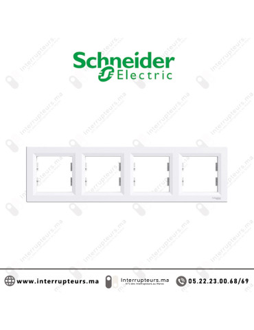 Plaque 4P Schneider Asfora blanc EPH5800421 Casablanca Maroc