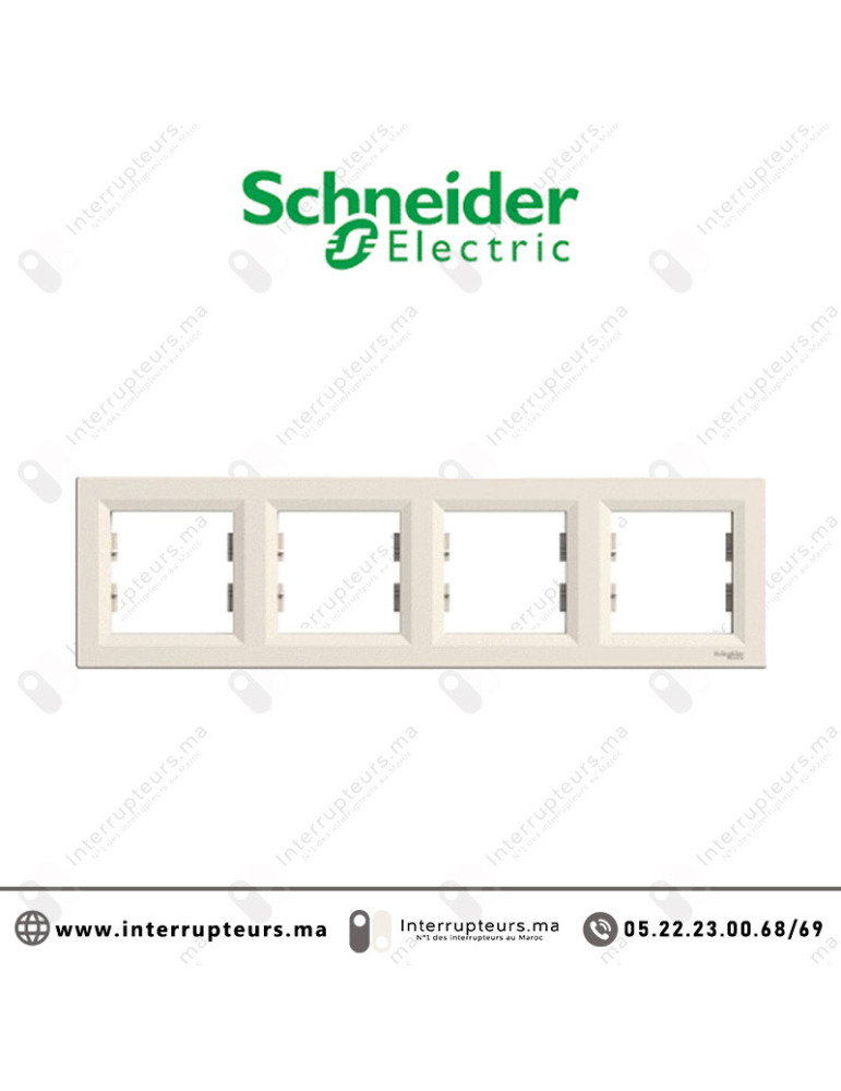 Plaque 4P Schneider Asfora crème EPH5800423 Casablanca Maroc