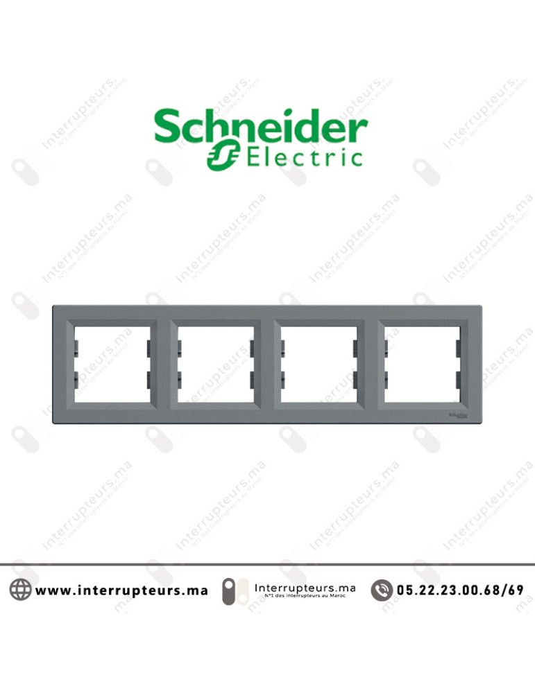 Plaque 4P Schneider Asfora Acier EPH5800462 Casablanca Maroc