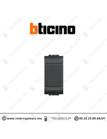 Interrupteur simple BTICINO LivingLight Anthracite L4001N Casablanca Maroc