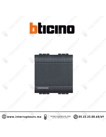Interrupteur double BTICINO LivingLight Anthracite L4001M2N Casablanca Maroc