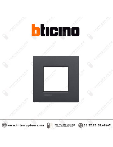 Plaque BTICINO LivingLight 2M anthracite LNA4802AR Casablanca Maroc