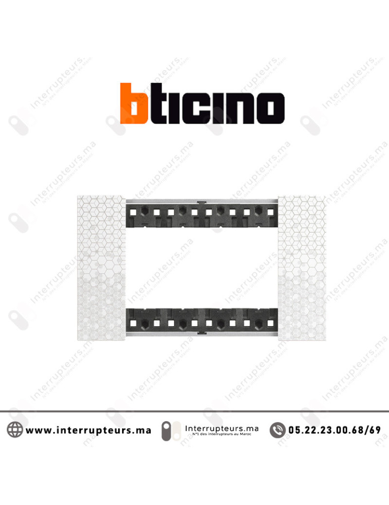 Plaque BTICINO Living Now 4 modules Pixel BTKA4804MW Casablanca Maroc