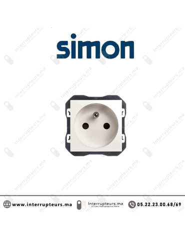 Prise Simon 270 2P+T 16A 250V avec système de bornage blanc 20000458-090 Casablanca Maroc