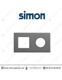 Cadre Simon 270 Minima 2 modules 1M large + prise 2P+T CLEAN Titane 27190620-096 Casablanca Maroc