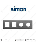 Cadre Simon 270 Minima 4 modules 2M large + 2 prises 2P+T CLEAN Titane 27190640-096 Casablanca Maroc