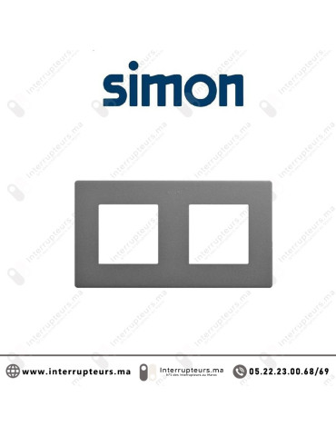 Cadre Simon 270 2 modules Icon Titane 27000620-096 | Interrupteurs Maroc