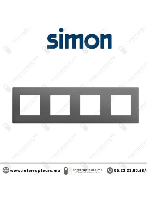 Cadre Simon 270 4 modules Icon Titane 27000640-096 Casablanca Maroc