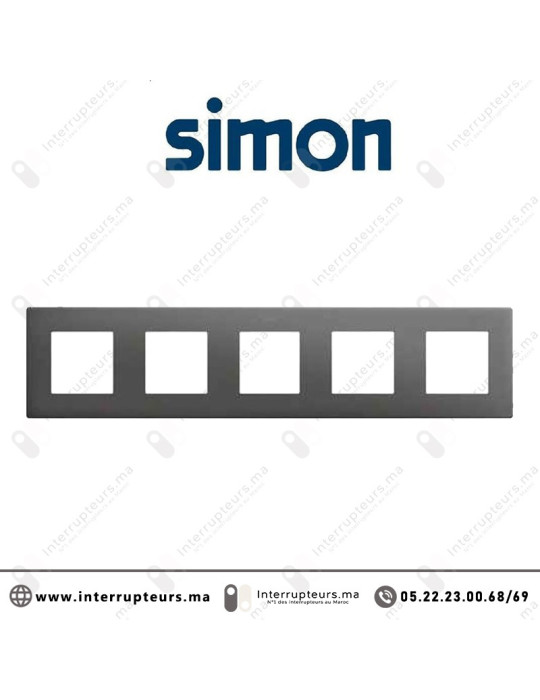 Cadre Simon 270 5 modules Icon Titane 27000650-096 Casablanca Maroc