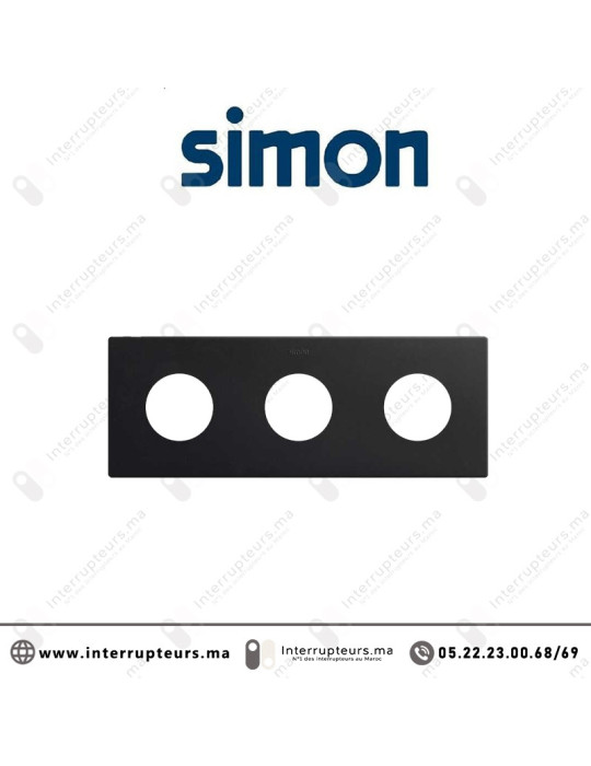 Cadre Simon 270 Minima 3 modules 2P+T CLEAN Noir mat 27110630-098 Casablanca Maroc