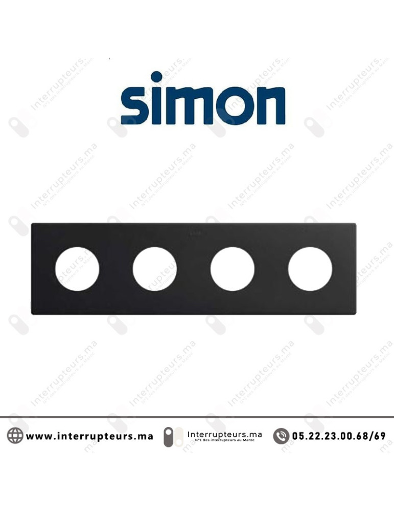 Cadre Simon 270 Minima 4 modules 2P+T CLEAN Noir mat 27110640-098 Casablanca Maroc