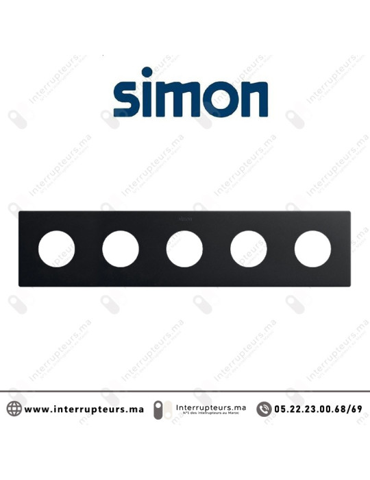 Cadre Simon 270 Minima 5 modules 2P+T CLEAN noir mat 27110650-098 Casablanca Maroc