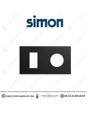 Cadre Simon 270 Minima 2 modules 1M étroit + prise 2P+T CLEAN Noir mat 27191620-098 Casablanca Maroc