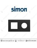 Cadre Simon270 Minima 2 modules 1M large + prise 2P+T CLEAN Noir mat 27190620-098 Casablanca Maroc