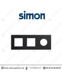 Cadre Simon 270 Minima 3 modules 2M large + prise 2P+T CLEAN Noir mat 27190630-098 Casablanca Maroc