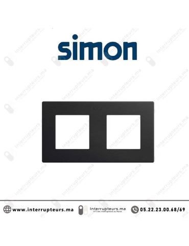 Cadre Simon 270 2 modules Icon Noir mat 27000620-098 | Interrupteurs Maroc