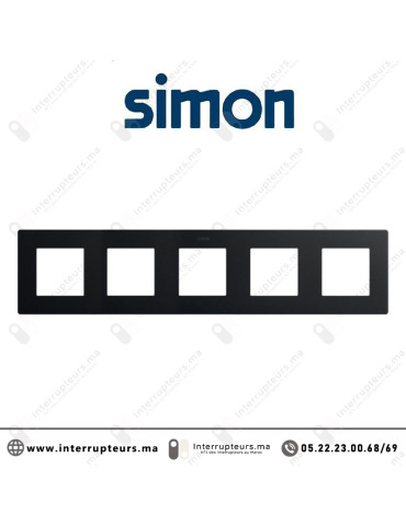 Cadre Simon 270 5 modules Icon Noir mat 27000650-098 Casablanca Maroc