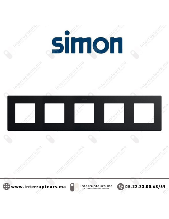 Cadre Simon 270 5 modules Icon Noir mat 27000650-098 Casablanca Maroc