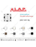Interrupteur double allumage Blanc LAP Millenium 10911BL1Casablanca Maroc