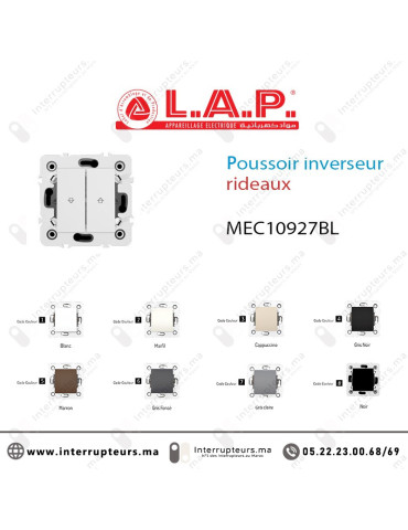 Poussoir inverseur rideaux LAP Millenium blanc 10927BL1 Casablanca Maroc